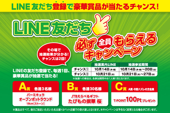 LINE友だち 必ず全員もらえるキャンペーン