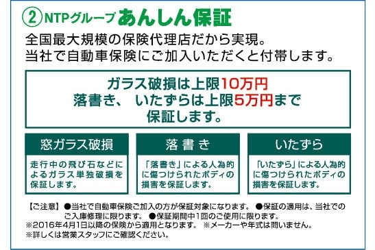 あんしん保証 ガラス破損は上限10万円、落書き・いたずらは上限5万円まで保証します。