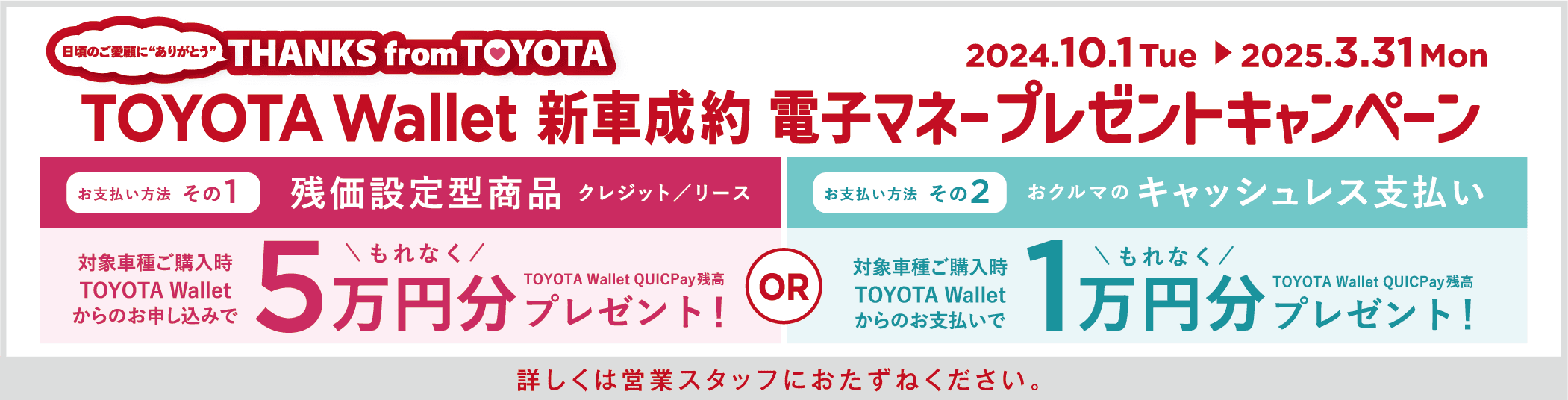 TOYOTA Wallet 新車成約 電子マネープレゼントキャンペーン