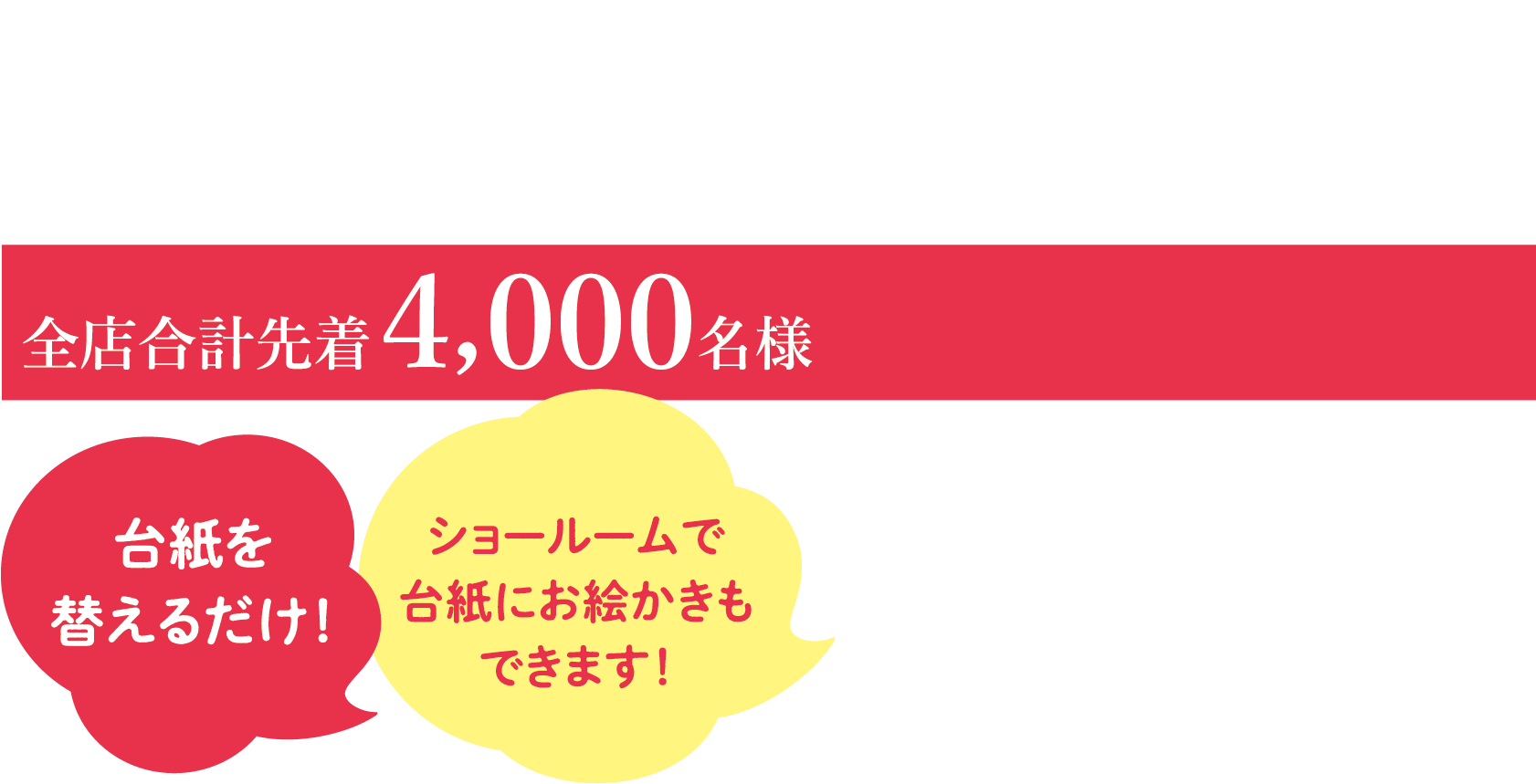 オリジナルマグカップをつくっちゃおう!全店合計先着4000名様!台紙を替えるだけ!ショールームで台紙にお絵かきもできます!